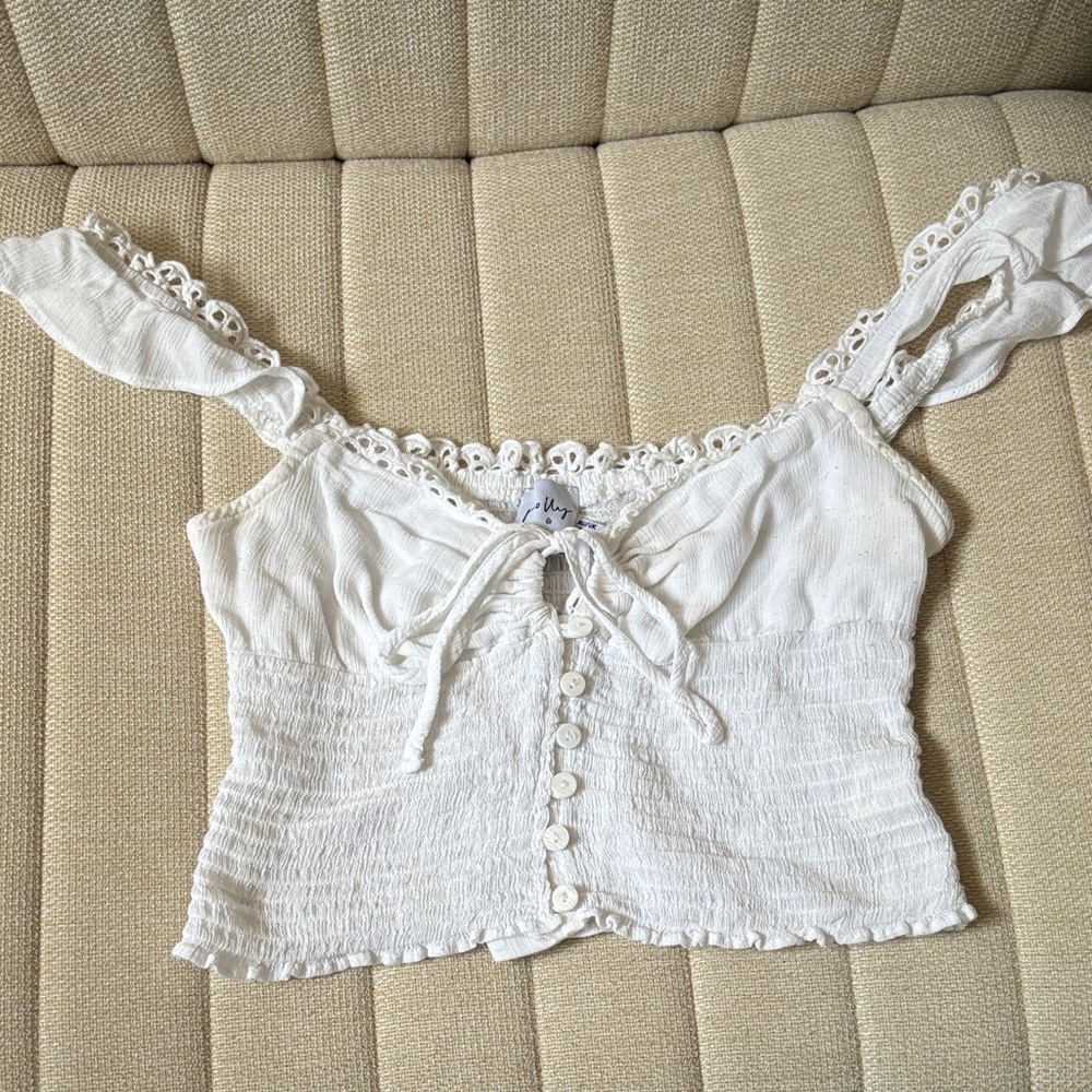 Princess Polly White Lace Detail Blouse